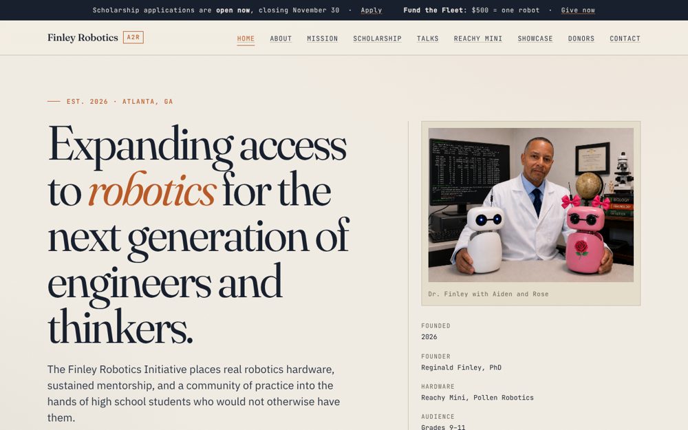 Finley Robotics Initiative website